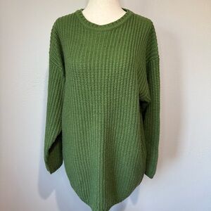 Vintage Roaman’s Chunky Knit Sweater – Olive Green – L